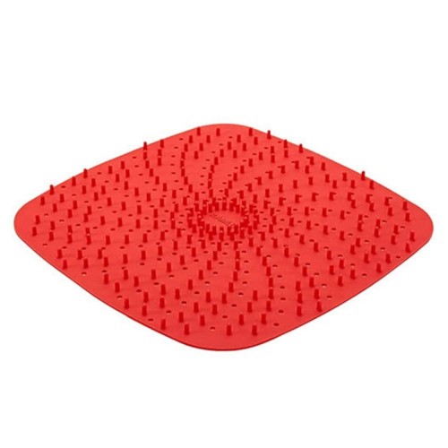 Square red silicone air fryer - red,