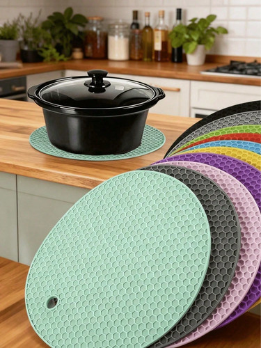 Silicone trivet mat round hot - silicone,