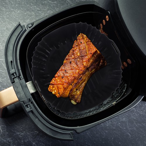 Black silicone air fryer - black,